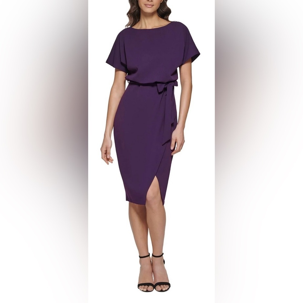 Kensie Womens Blouson Split Wrap Dress (00014)